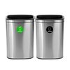 Alpine Industries Trash Can, Stainless Steel Brushed, Stainless Steel/Plastic ALP470-40L-CO-T